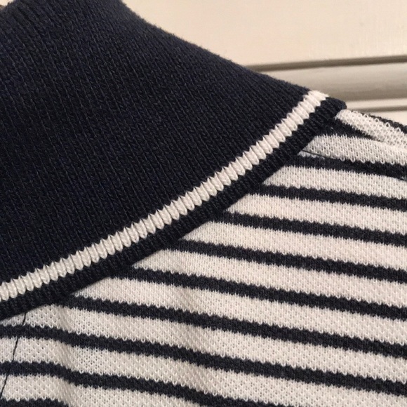 Men’s Navy Stripe Polo Shirt - Picture 3 of 8